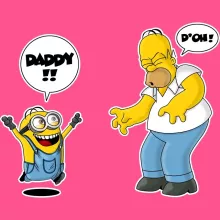 Homer Simpson Kinderen Meisjes Tank Top “Homer Simpson en Minion” – Minions parodie