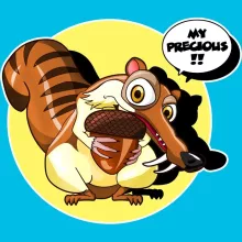 Scrat Girls Kids T-shirt “Scrat and Gollum” – Ice Age parody