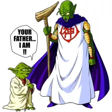 Maglietta per bambine e ragazze il Dio di Namecc “il Dio di Namecc e Yoda” – Parodia dei Star Wars