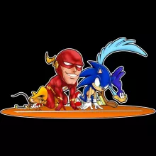 Camiseta de manga larga “Flash y Speedy Gonzales y Sonic y el Correcaminos” – Parodia de Flash