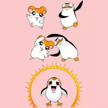 Body de bebé (Chica) Porg “Porg de Star Wars y Los pingüinos de Madagascar y Hamtaro” – Parodia de Star Wars