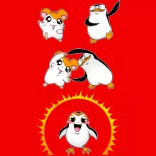 Porg Damen T-shirt “Porg van Star Wars en Penguins of Madagascar en Hamtaro” – Star Wars parodie