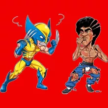 Women T-shirt “Wolverine Vs Bruce-Lee” – Wolverine parody
