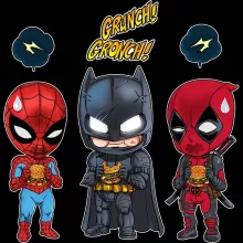 Batman Kapuzenpullover “Batman, Deadpool und Die Spinne” – Parodie auf Deadpool