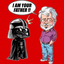 Darth Vader Kinder Kappe “Darth Vader und George Lucas - I am your Father” – Parodie auf Star Wars