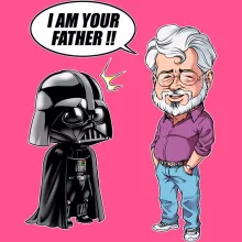 Darth Vader Kinderen Meisjes Tank Top “Darth Vader en George Lucas - I am your Father” – Star Wars parodie