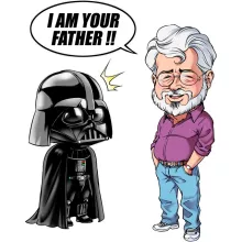 Darth Vader Mugg “Darth Vader och George Lucas - I am your Father” – Parodi Stjärnornas krig