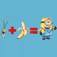 Plankton Baby Strampler “Plankton und Banane gleich Minion” – Parodie auf Minions