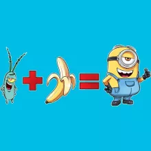 Plankton Kids T-Shirt “Plankton and banana equal Minion” – Minions parody
