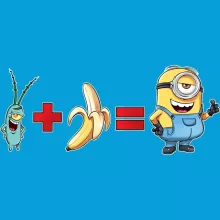 Plankton totebag “Plankton und Banane gleich Minion” – Parodie auf Minions