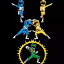 T-shirt Femme Power Ranger « Une fusion colorée... » – Parodie Power Rangers