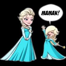 T-shirt bébé Elsa « Une Maman qui n'a pas froid aux yeux ! » – Parodie Super Mario