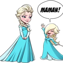 T-shirt Femme Elsa « Une Maman qui n'a pas froid aux yeux ! » – Parodie Super Mario