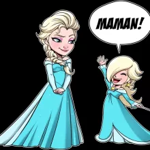 T-shirt Femme Elsa « Une Maman qui n'a pas froid aux yeux ! » – Parodie Super Mario