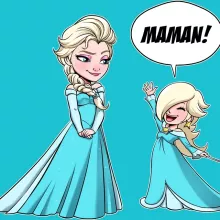 T-shirt Elsa « Une Maman qui n'a pas froid aux yeux ! » – Parodie Super Mario