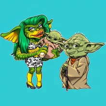 Yoda Women T-shirt “Yoda, Baby Yoda and Greta the Gremlin Female” – Star Wars parody