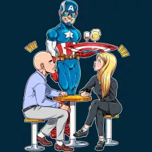 Steve Rogers Petten “Steve Rogers aka Captain America” – Captain America parodie