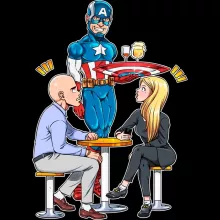 Coque Téléphone Portable Steven Rogers « Waiter America ! » – Parodie Captain America