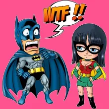 Batman Kinderen Meisjes Tank Top “Batman en Robin” – One Piece parodie