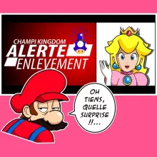 Débardeur Enfant Fille Mario « Alerte enlèvement... » – Parodie Super Mario