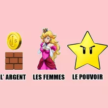 Body bébé (Filles) Princesse Peach « Argent, Femmes et Pouvoir ! » – Parodie Super Mario