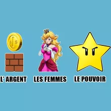 Body bébé Princesse Peach « Argent, Femmes et Pouvoir ! » – Parodie Super Mario