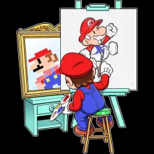 Girls Kids T-shirt – Super Mario parody
