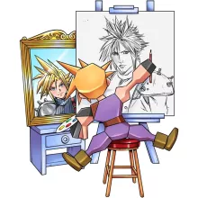 Body bebè senza maniche Cloud Strife “Autoritratto di Cloud Strife” – Parodia dei Final Fantasy VII