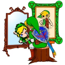 Link Sleeveless Baby Bodysuit “Link Self Portrait - Norman Rockwell style” – Zelda parody