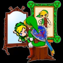 T-shirt Link « Autoportrait Héroïque - Norman Rockwell Style » – Parodie Zelda