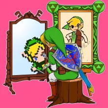 Link Mädchen Kinder Tank top “Norman Rockwell style” – Parodie auf Zelda