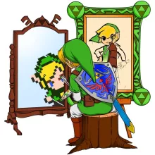 Link Kinder T-Shirt “Norman Rockwell style” – Parodie auf Zelda