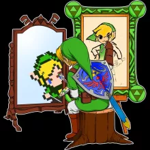 T-Shirts de manga comprida Link “Norman Rockwell style” – Zelda de parodia