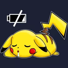 Sweat-Shirt à capuche Pikachu « Batterie à plat ! » – Parodie Pokémon