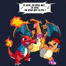 Sweat-Shirt à capuche Dracaufeu « Ce soir, on vous met le Feu ! » – Parodie Pokémon