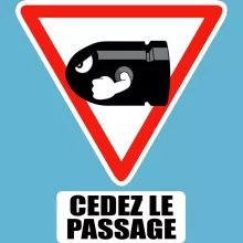 Body bébé Bill Ball « Cédez le passage ! » – Parodie Mario Kart