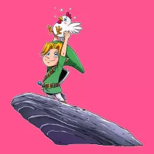 Link Linne för Flickor barnens “Link och Cucco” – Parodi Zelda