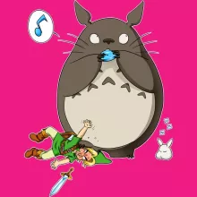 Totoro Women's Tank Top “Totoro and Link” – Zelda parody