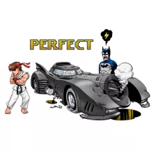 Maglietta per bambine e ragazze Ryu “Ryu e Batman” – Parodia dei Street Fighter