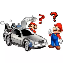 Mario Mug “Mario and the Delorean” – Super Mario parody