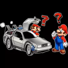 Mario Kids Hoodie “Mario and the Delorean” – Super Mario parody