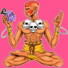 Débardeur Enfant Fille Dhalsim « Elastic Fighter ! » – Parodie One Piece