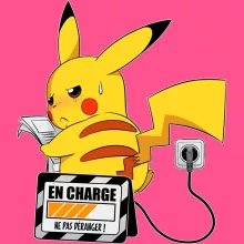 Débardeur Enfant Fille Pikachu « En Charge... Ne pas déranger ! » – Parodie Pokémon