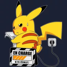 Sweat-Shirt à capuche Pikachu « En Charge... Ne pas déranger ! » – Parodie Pokémon