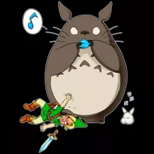 Camisola com capuz Link “Link e Totoro” – Zelda de parodia