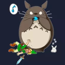 Camisola com capuz Link “Link e Totoro” – Zelda de parodia