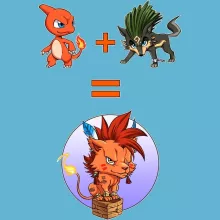 Red XIII Body baby “Red XIII, Link Varg och Charmeleon” – Parodi Pokémon