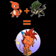 Red XIII Body baby “Red XIII, Link Varg och Charmeleon” – Parodi Pokémon