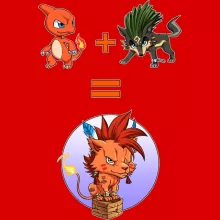 Red XIII Keps “Red XIII, Link Varg och Charmeleon” – Parodi Pokémon