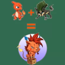 Red XIII Mug “Red XIII, Link Wolf and Charmeleon” – Pokémon parody